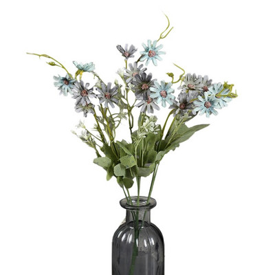 Τεχνητά λουλούδια αγριολούλουδα Πλαστικό ψεύτικο μαργαρίτα ανθεκτικό στην υπεριώδη ακτινοβολία πλαστικό πράσινο για διακοσμητικό βάζο Floral Arrangements Διακόσμηση