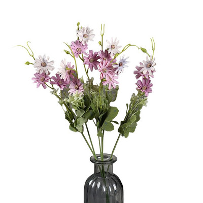 Τεχνητά λουλούδια αγριολούλουδα Πλαστικό ψεύτικο μαργαρίτα ανθεκτικό στην υπεριώδη ακτινοβολία πλαστικό πράσινο για διακοσμητικό βάζο Floral Arrangements Διακόσμηση