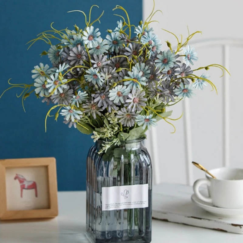 Flori artificiale Flori sălbatice Margaretă falsă din plastic Rezistent la UV Verdeață din plastic pentru decorare vază Aranjamente florale Decor