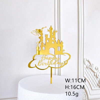 Kis Tündér Boldog Születésnapot Tortafedők Arany Akril Angyal Kastély Manó Tortafedő Születésnapi bulihoz Tortadísz kellékek