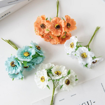 60 τμχ Silk Cherry Χριστουγεννιάτικα Διακοσμητικά Σπιτιού Stamen Mini Bouquet Wedding Diy Garland Artificial Flowers for Scrapbooking Crafts