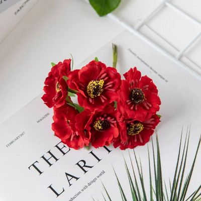 60vnt Šilkinės vyšnios Kalėdų papuošalai Namų kuokelis Mini Puokštė Vestuvių Pasidaryk pats girlianda Dirbtinės gėlės Scrapbooking amatams