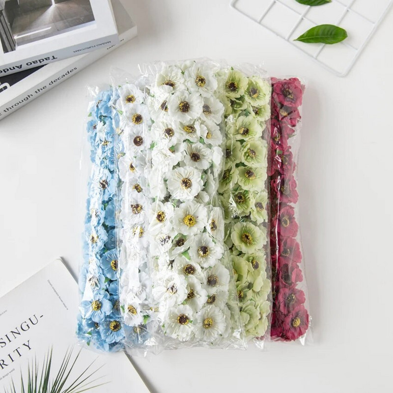 60vnt Šilkinės vyšnios Kalėdų papuošalai Namų kuokelis Mini Puokštė Vestuvių Pasidaryk pats girlianda Dirbtinės gėlės Scrapbooking amatams