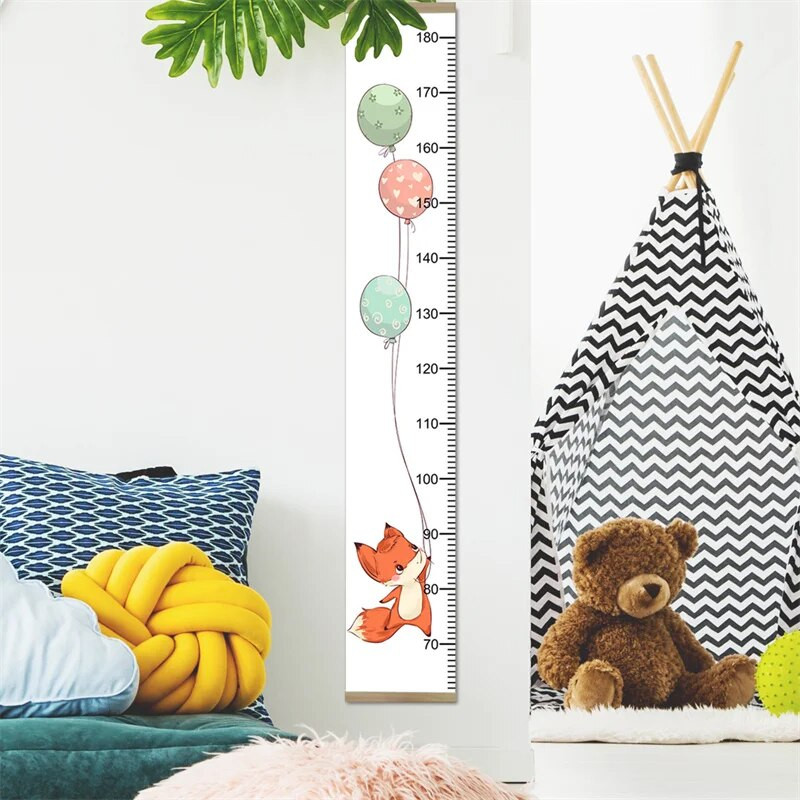 Augimo aukščio diagrama pakabinama taisyklė Sienų dekoras vaikų kambariui Nuimamas matavimo matuoklis Vaikams Šiaurės šalių interjero aksesuarai