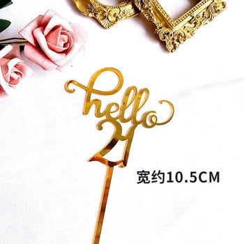 Νέο 16/18/21/30th Birthday Acrylic Cake Topper Gold Happy Birthday Cake Topper for Birthday Party Anniversary Cake Decorations