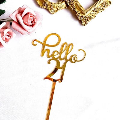 Νέο 16/18/21/30th Birthday Acrylic Cake Topper Gold Happy Birthday Cake Topper for Birthday Party Anniversary Cake Decorations