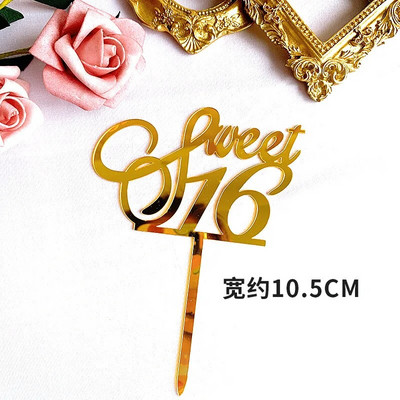 Naujas 16/18/21/30 Gimtadienio akrilinis torto dangtelis Auksinis su gimtadieniu torto dangtelis, skirtas gimtadienio vakarėlio jubiliejaus papuošimams