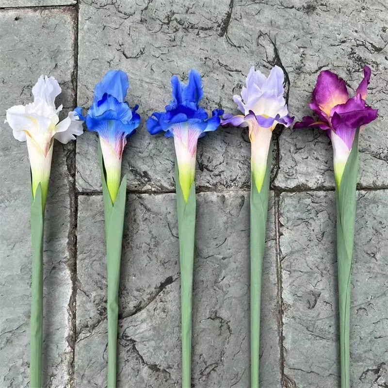 YOMDID Umelé falošné hodvábne kvety Iris, konáre, jar, svadobné dekorácie na stôl, kvety, hodvábne falošné kvety, párty potreby