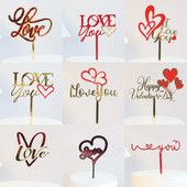 Heart Love You Topper acrilic pentru tort pentru ziua Îndrăgostiților Decorarea torturilor Favoruri de petrecere Instrumente pentru decorarea torturilor Accesorii pentru copt