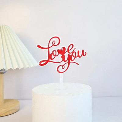 Heart Love You Topper acrilic pentru tort pentru ziua Îndrăgostiților Decorarea torturilor Favoruri de petrecere Instrumente pentru decorarea torturilor Accesorii pentru copt