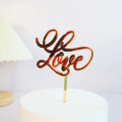 Heart Love You Topper acrilic pentru tort pentru ziua Îndrăgostiților Decorarea torturilor Favoruri de petrecere Instrumente pentru decorarea torturilor Accesorii pentru copt