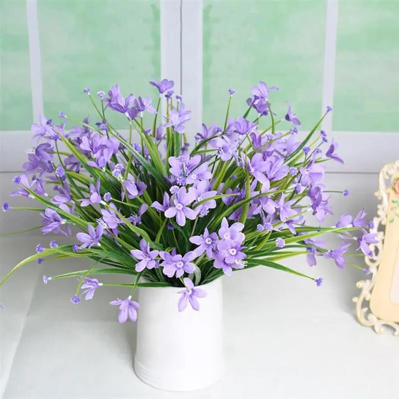 1 zväzok umelých plastových orchideí, umelých hodvábnych kvetov, svadobných kvetinových aranžmánov, párty, záhrady, svadobných dekorácií, bytových dekorácií