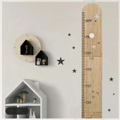 5 loksnes Ziemeļvalstu koka bērnu auguma pieauguma diagrammas lineāls Mazu bērnu auguma mērītājs istabas dekorēšana sienas mērītāja mērīšanas uzlīmes