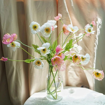 Απομίμηση Λουλούδι Παπαρούνα Τεχνητά Λουλούδια Πολύχρωμη Ανθοδέσμη Γαμήλια Λουλούδια Παπαρούνα Ψεύτικα Μεταξωτά Λουλούδια Διακόσμηση πάρτι σπιτιού