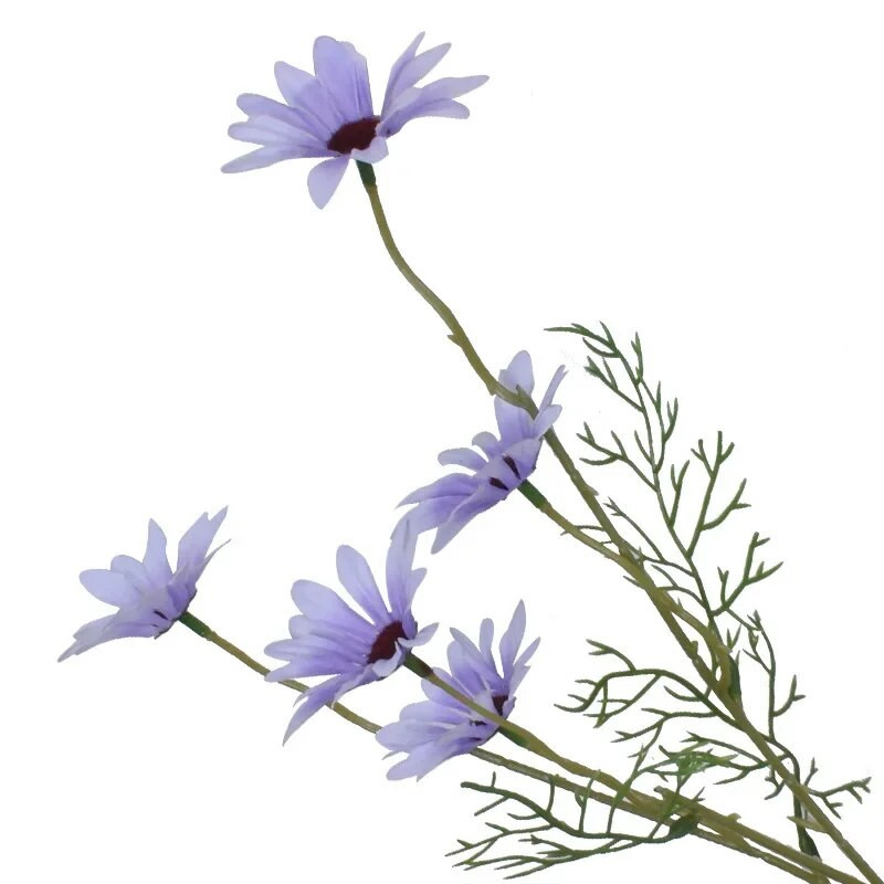 52 cm baltos margainės dirbtinės gėlės 5 galvutės šilko baltos ramunėlės netikrų gėlių puokštė „pasidaryk pats“ namų sodo vakarėlio vestuvių dekoravimas