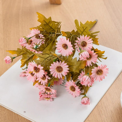 Βάζο με τεχνητά λουλούδια για διακόσμηση δωματίου στο σπίτι Scrapbooking Νυφικό μπουκέτο χεριών μεταξωτό αξεσουάρ Χριστουγεννιάτικα στεφάνια μαργαρίτα