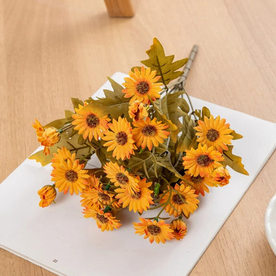 Βάζο με τεχνητά λουλούδια για διακόσμηση δωματίου στο σπίτι Scrapbooking Νυφικό μπουκέτο χεριών μεταξωτό αξεσουάρ Χριστουγεννιάτικα στεφάνια μαργαρίτα