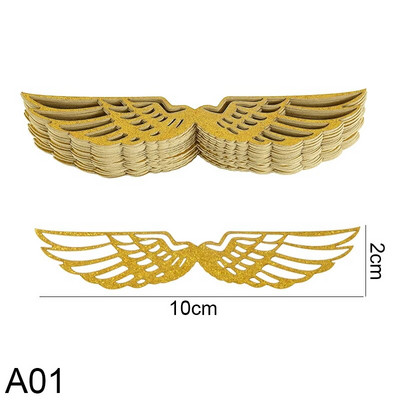 50 τεμ. Χρυσό Φτερό Διακόσμηση κέικ σοκολάτας Wizard Party Glitter Wing Chocolate Cupcake Topper Snitch Διακόσμηση πάρτι γενεθλίων γάμου