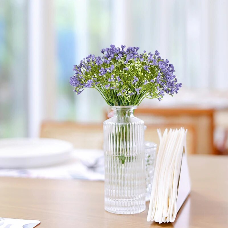 12tk/hunnik Baby Breath kunstlill 32cm DIY Plastic Gypsophila Wedding Baby Shower sünnipäevapeo kaunistustarvikud