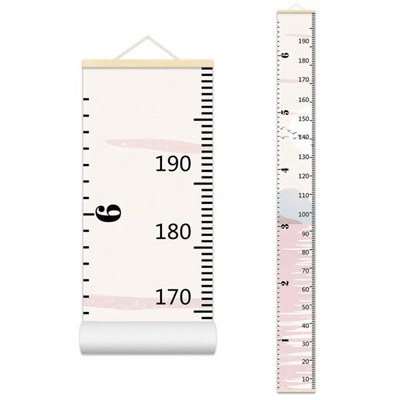 Crtani dijagram rasta beba, dječji zapis, drveni okvir, tkanina, ravnalo za mjerenje visine za dječake i djevojčice, zidni ukras dječje sobe