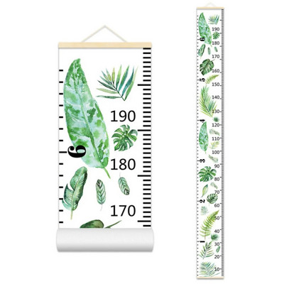 Crtani dijagram rasta beba, dječji zapis, drveni okvir, tkanina, ravnalo za mjerenje visine za dječake i djevojčice, zidni ukras dječje sobe