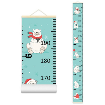 Crtani dijagram rasta beba, dječji zapis, drveni okvir, tkanina, ravnalo za mjerenje visine za dječake i djevojčice, zidni ukras dječje sobe