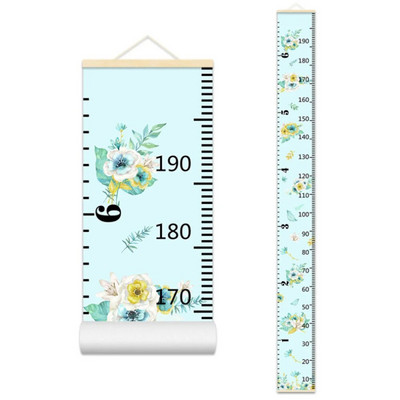 Crtani dijagram rasta beba, dječji zapis, drveni okvir, tkanina, ravnalo za mjerenje visine za dječake i djevojčice, zidni ukras dječje sobe