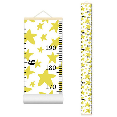 Crtani dijagram rasta beba, dječji zapis, drveni okvir, tkanina, ravnalo za mjerenje visine za dječake i djevojčice, zidni ukras dječje sobe