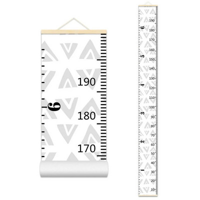 Crtani dijagram rasta beba, dječji zapis, drveni okvir, tkanina, ravnalo za mjerenje visine za dječake i djevojčice, zidni ukras dječje sobe