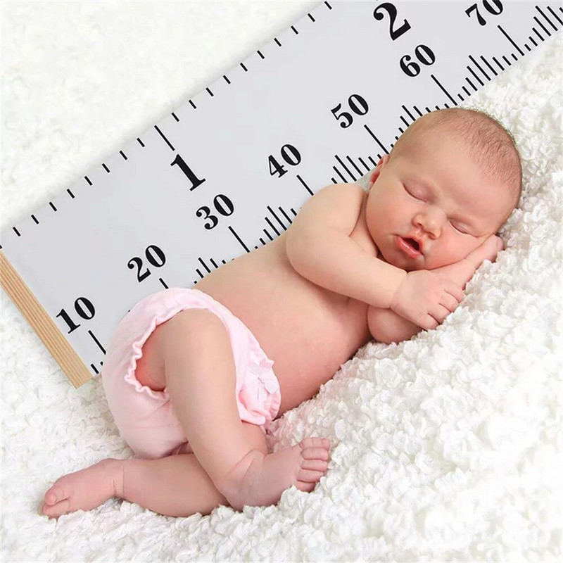 Crtani dijagram rasta beba, dječji zapis, drveni okvir, tkanina, ravnalo za mjerenje visine za dječake i djevojčice, zidni ukras dječje sobe