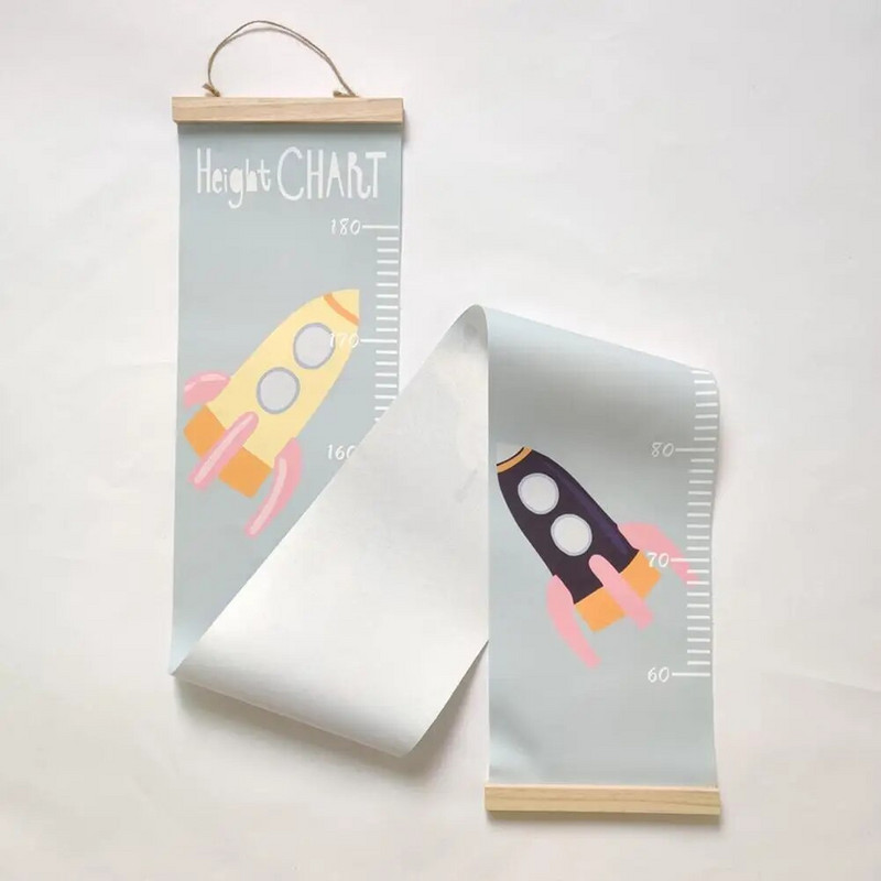 Augimo diagramos indikatorius Neaustinio audinio aukščio liniuotės sienos lipdukas, skirtas matuoti Vaikams berniukams Mergaitėms Svetainės kabantis namų dekoras