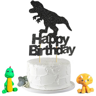 Dino születésnapi díszek tortafedő dinoszaurusz levelekkel fákkal tortadíszítő tematikus partikellékek T-rex jura dekoráció