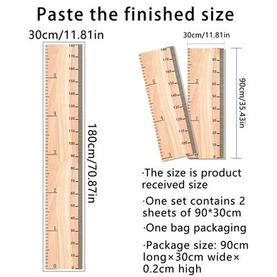 Διαγράμματα ύψους Αυτοκόλλητα Ανάπτυξη Χάρακας Μετρ.