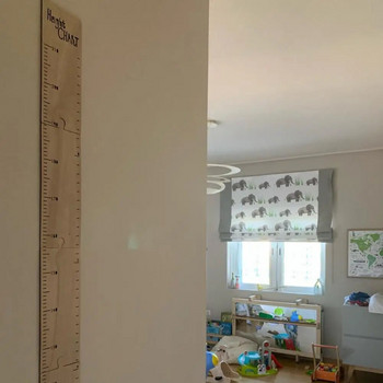 Скандинавска дървена диаграма за растеж на децата линийка за измерване на височината на бебета Декорация на стая за стенен метър Стикери за измерване 60-210CM