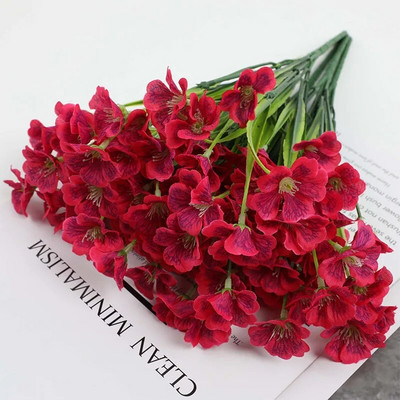 5 fej tavaszi fű virág víz fű ibolya ruha művészet virág utánzat virág otthon kültéri esküvői dekoráció hamis virág