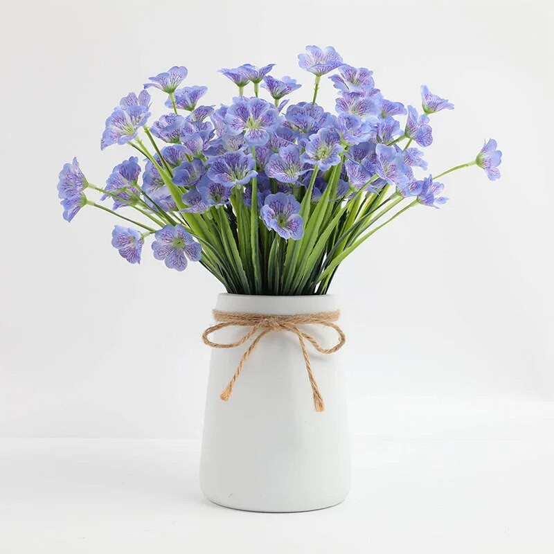5 fej tavaszi fű virág víz fű ibolya ruha művészet virág utánzat virág otthon kültéri esküvői dekoráció hamis virág
