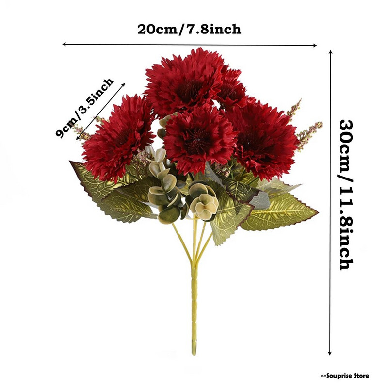 Kunstlik gerbera kimp võlts päevalilleoksa pulmakaunistus võltslillede simulatsioonitaim Kodukaunistuse peorekvisiidid