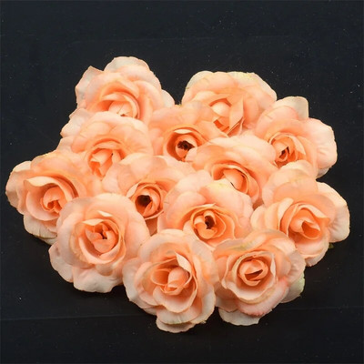 10/50 τεμ. Τεχνητό μεταξωτό τριαντάφυλλο κεφαλές λουλουδιών 4 εκ. Για Χριστουγεννιάτικη διακόσμηση γάμου DIY Στεφάνι Λεύκωμα Κουτί δώρου Χειροτεχνία Ψεύτικα λουλούδια