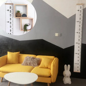 Drevený rastový graf pre deti, dekorácia do detskej izby, nástenný výškový merací pravítko 2