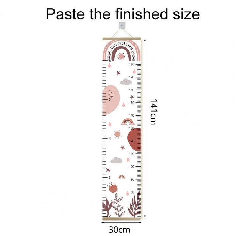 Kabanti aukščio liniuotė Animacinių filmų vaivorykštės debesies žvaigždės spaudinys Nuimamas sienų dekoras Svetainės sienos Vaikų augimo diagrama Namų reikmenys