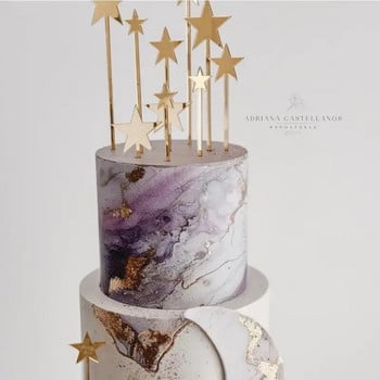 12 τμχ Little Star with The Rod Acrylic Cake Toppes for Baby Shower Cake Decoration Παιδική διακόσμηση Cupcake ενός έτους