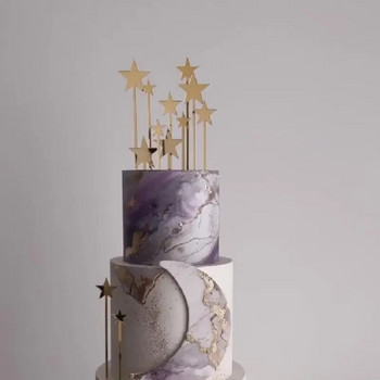 12 τμχ Little Star with The Rod Acrylic Cake Toppes for Baby Shower Cake Decoration Παιδική διακόσμηση Cupcake ενός έτους