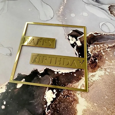 INS naujas lazerinis su gimtadieniu torto dangtelis Auksinis su jubiliejų akrilinis torto dangtelis gimtadienio vakarėliui kepti tortų dekoravimui