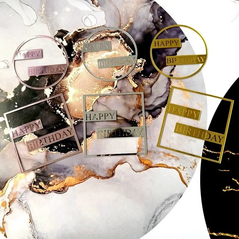 INS naujas lazerinis su gimtadieniu torto dangtelis Auksinis su jubiliejų akrilinis torto dangtelis gimtadienio vakarėliui kepti tortų dekoravimui