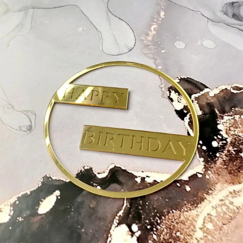 INS naujas lazerinis su gimtadieniu torto dangtelis Auksinis su jubiliejų akrilinis torto dangtelis gimtadienio vakarėliui kepti tortų dekoravimui