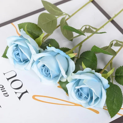 5 τμχ Τεχνητά λουλούδια Μακρύ κλαδί μεταξωτό τριαντάφυλλο μπουκέτο για διακόσμηση σπιτιού γάμου Ψεύτικα λουλούδια DIY Προμήθειες στεφάνι Αξεσουάρ