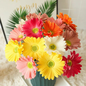 1 τεμ. PU Daisy Τεχνητά λουλούδια Gerbera Simulated Fake Flowers Διακόσμηση Εσωτερικού σπιτιού Διακόσμηση γαμήλιου πάρτι 38,5 cm Μεταξωτό λουλούδι