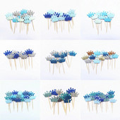40 τμχ Prince Crown Cupcake Topper Θέμα κινουμένων σχεδίων Προμήθειες πάρτι για παιδιά Διακοσμήσεις για πάρτι γενεθλίων για αγόρια