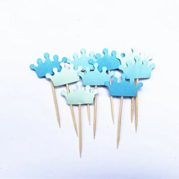 40 τμχ Prince Crown Cupcake Topper Θέμα κινουμένων σχεδίων Προμήθειες πάρτι για παιδιά Διακοσμήσεις για πάρτι γενεθλίων για αγόρια