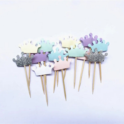 40 τμχ Prince Crown Cupcake Topper Θέμα κινουμένων σχεδίων Προμήθειες πάρτι για παιδιά Διακοσμήσεις για πάρτι γενεθλίων για αγόρια